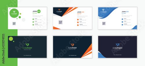 Corporate Business card stationery design, business visiting card bundle collection, Colorful business card set