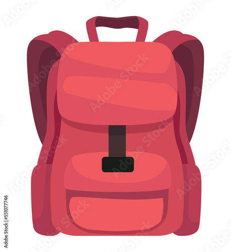 red school bag equipment