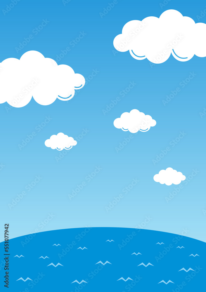 空と海のベクター背景イラスト