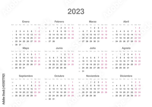 Kalender 2023, spanisch, Querformat