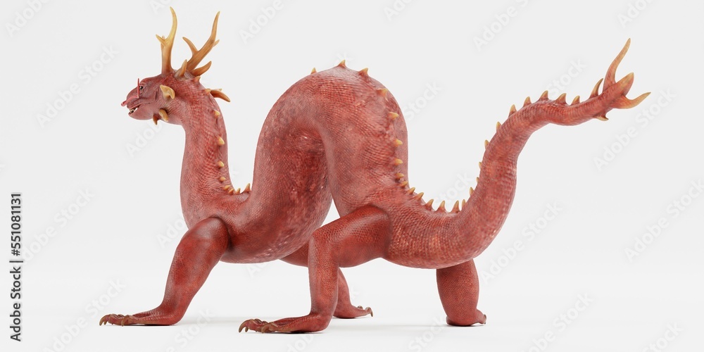 Realistic 3D Render of Chinese Dragon