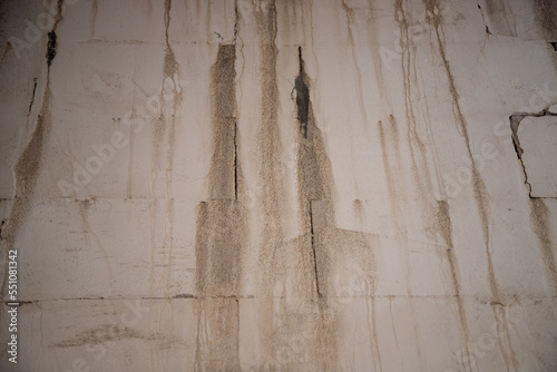 Damp buildings damaged by black mold and fungus, dampness or water. infiltration, insulation and mold problems in the wall of the house	