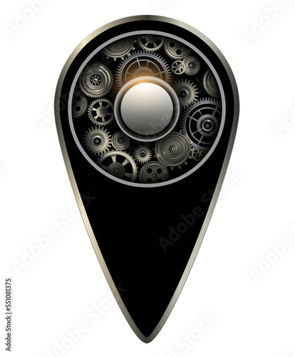 pointer with gears inside i...