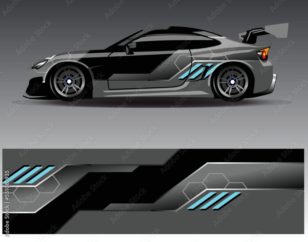 Car wrap design concept. Abstract racing background for wrapping ...
