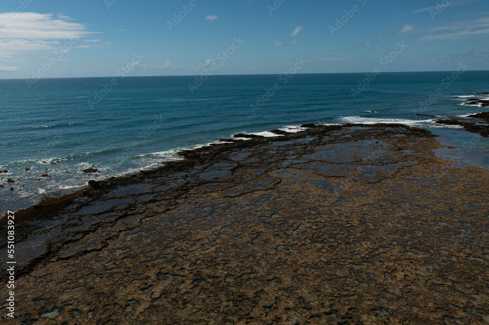 reefs seen from above on a low tide day