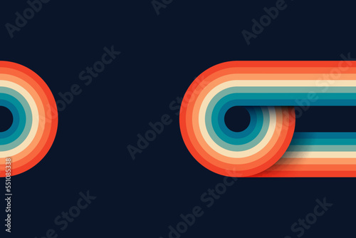 funny ring circle lines fashionable stylish party 80s retro vintage sunset stripe circus round style trendy pattern poster cartoon