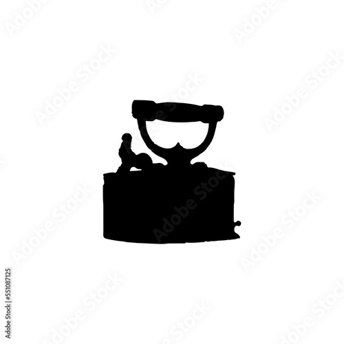 Old iron icon. Simple style a dry cleaning company big sale poster background symbol. Old iron brand logo design element. Old iron t-shirt printing. Vector for sticker.
