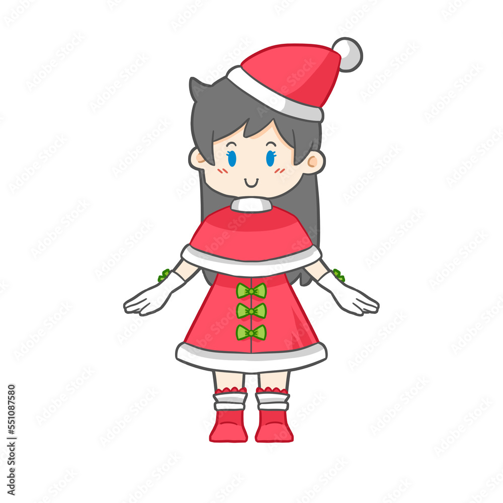 Cute Cartoon Chibi Christmas girl costume 1