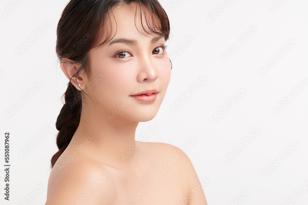 Beautiful young asian woman with clean fresh skin on white background, Face care, Facial treatment, Cosmetology, beauty and spa, Asian women portrait. Beautiful young asian woman with clean fresh skin on white background, Face care, Facial treatment, Cosmetology, beauty and spa, Asian women portrait.