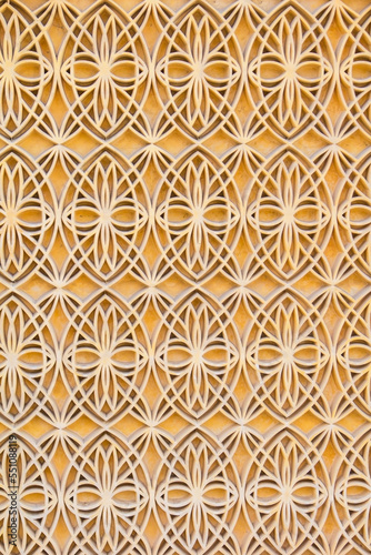 background photo beautiful arabic pattern on the wall of a building in dubai, architectural element, ornament, dubai, uae
