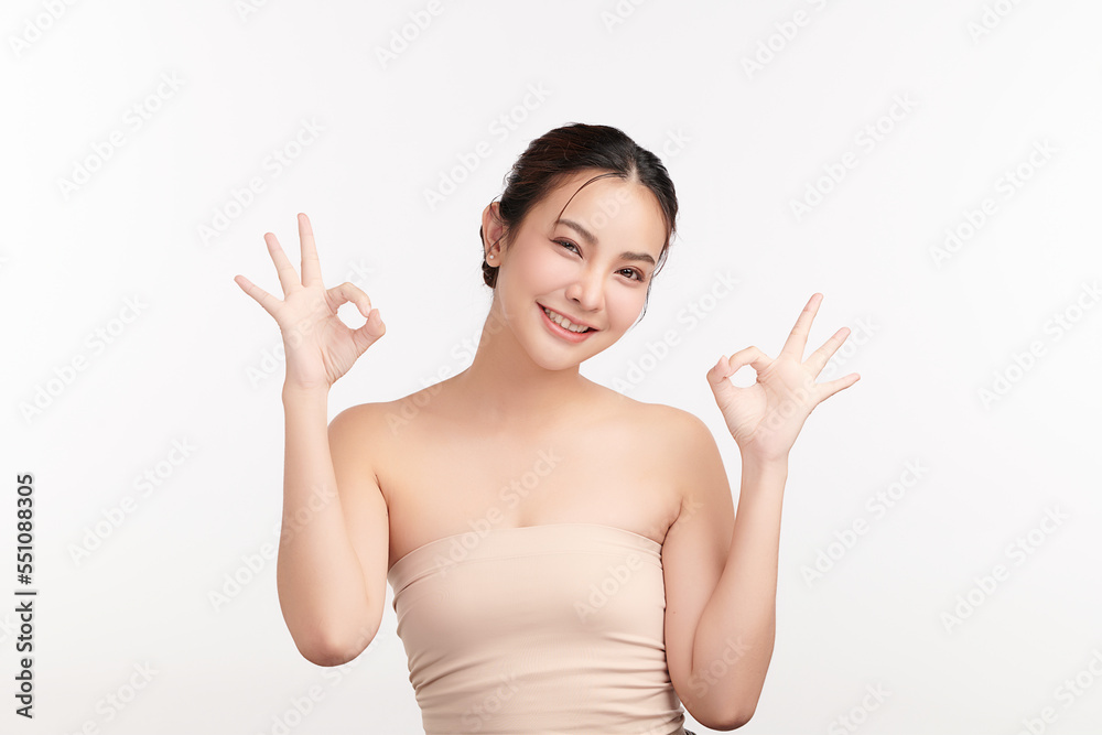 Beautiful young asian woman with clean fresh skin on white background, Face care, Facial treatment, Cosmetology, beauty and spa, Asian women portrait. Beautiful young asian woman with clean fresh skin on white background, Face care, Facial treatment, Cosmetology, beauty and spa, Asian women portrait.