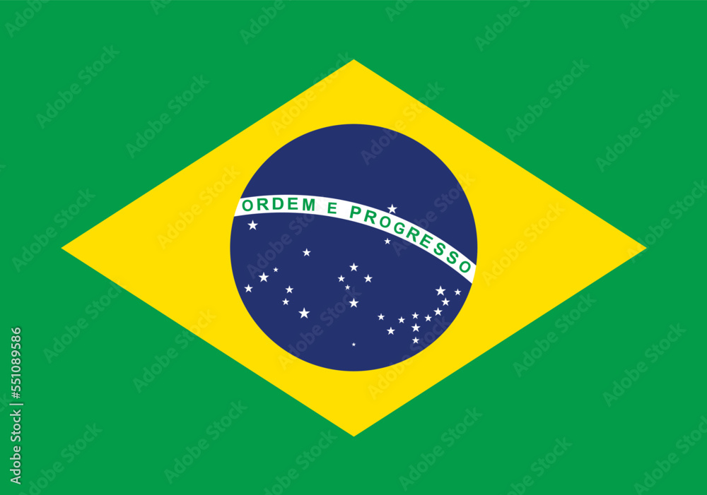 Fototapeta premium Brazil flag illustration,textured background, Symbols of Brazil