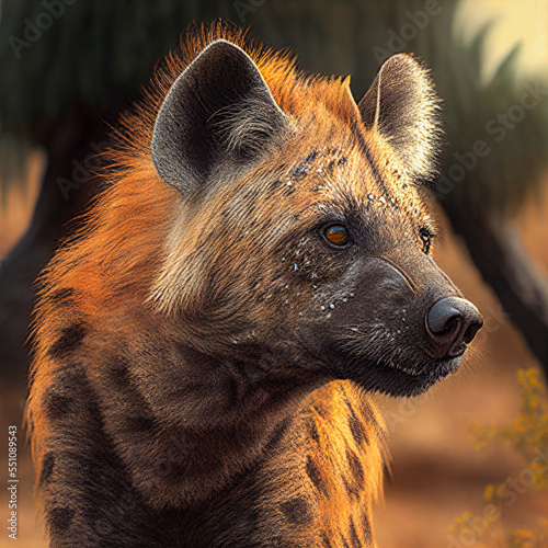 Portrait of a hyena generative ai illustration