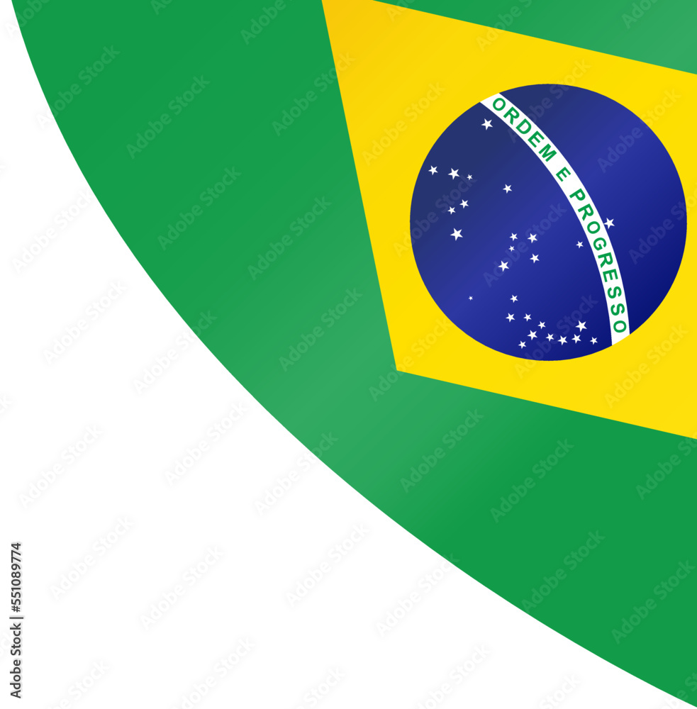 Obraz premium Waving flag of Brazil isolated on png or transparent background,Symbol of Brazil,template for banner,card,advertising ,promote, vector illustration top win sport winner country