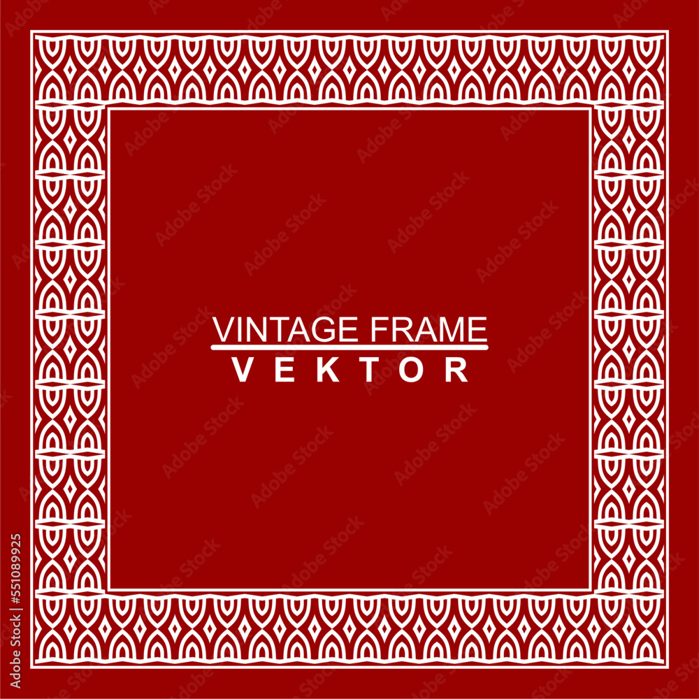 Vintage ornamental vector frame. Vector illustration template for design