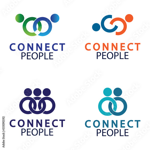 People Connect logo design template. connection logo for business