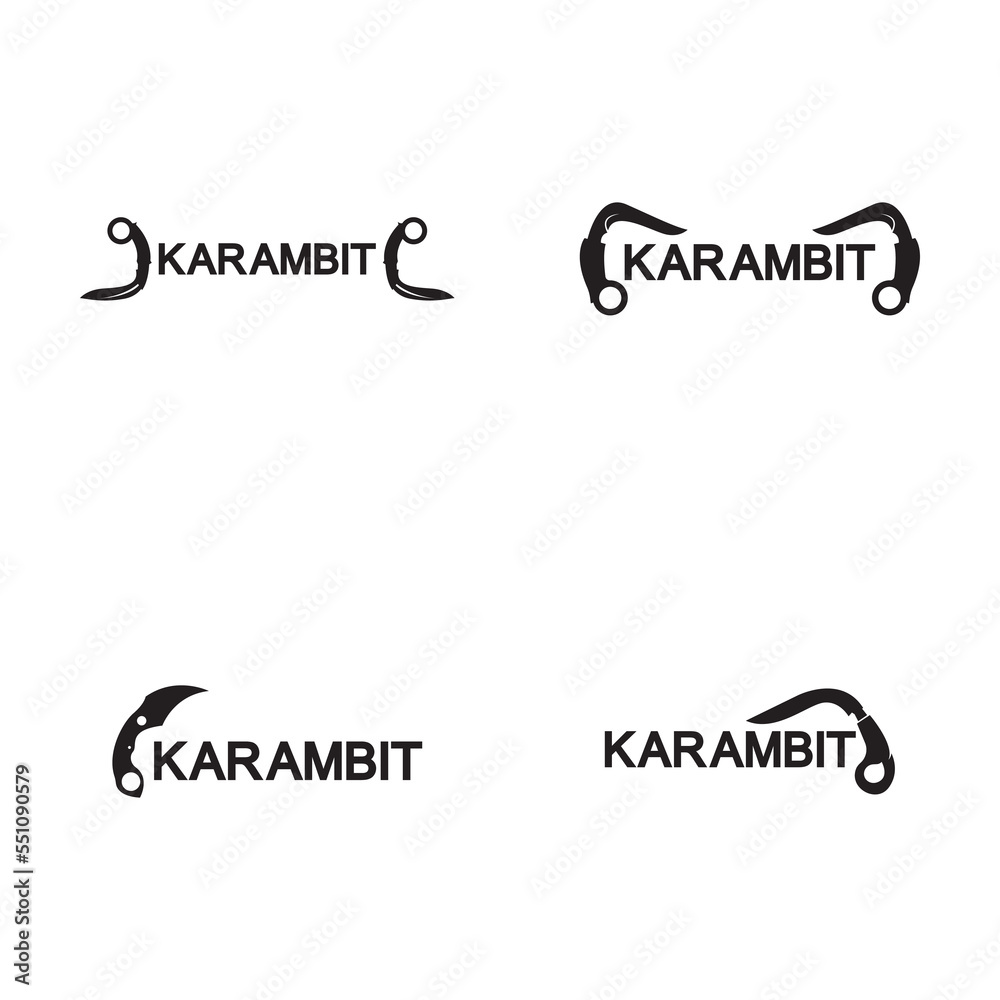 Karambit knife icon logo design vector template