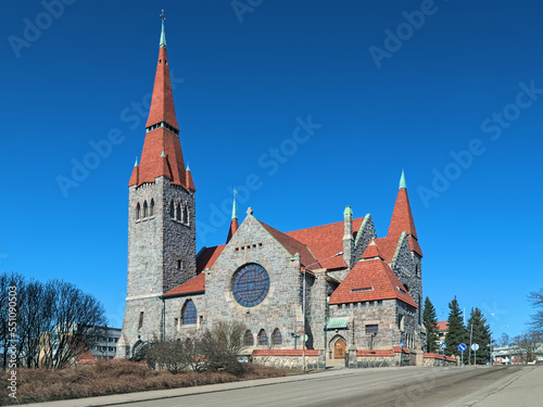 Tampere, Finland. Tampere Cathedral in the National Romantic style. It was built between 1902 and 1907.