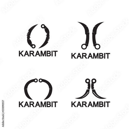 Karambit knife icon logo design vector template