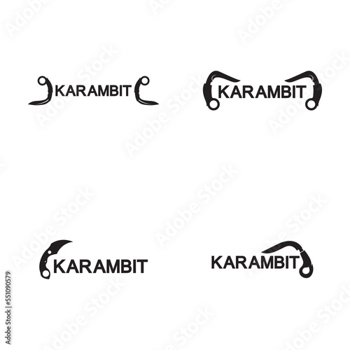 Karambit knife icon logo design vector template