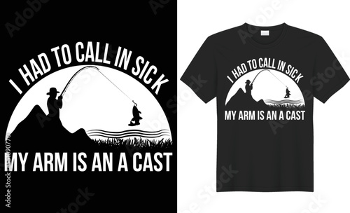 I had to call in sick my arm is an a cast vector typography t-shirt design. Perfect for print items and bags, poster, cards, banner, Handwritten vector illustration. Isolated on black background