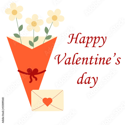 Valentine's Day vector illustration  icon/ sticker with transparent background