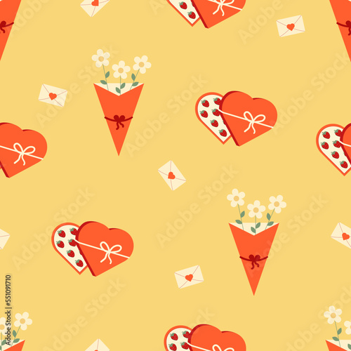 Valentine's Day vector illustration seamless pattern