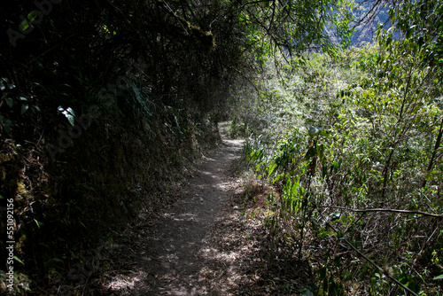 Hike through the Apur  mac canyon to the ruins of Choquequirao  an Inca archaeological site in Peru  similar in structure and architecture to Machu Picchu.