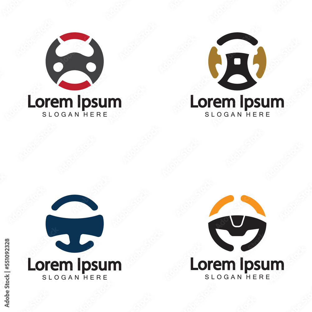 Steering wheel logo. Vector illustration. Steering wheel logo. Vector illustration.