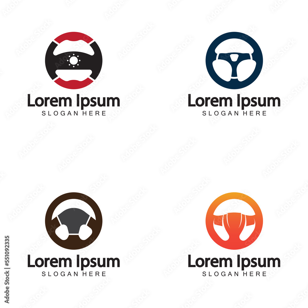 Steering wheel logo. Vector illustration. Steering wheel logo. Vector illustration.