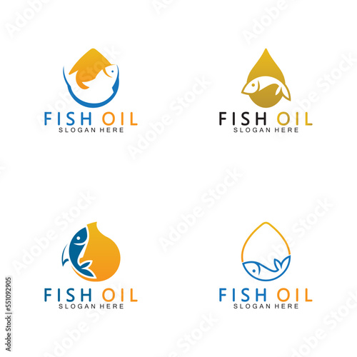 Fish oil logo vector illustration template.