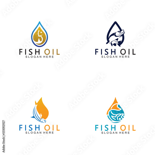 Fish oil logo vector illustration template.