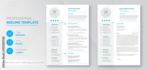 Resume Template | Minimalist Resume Layout | Easy To Edit