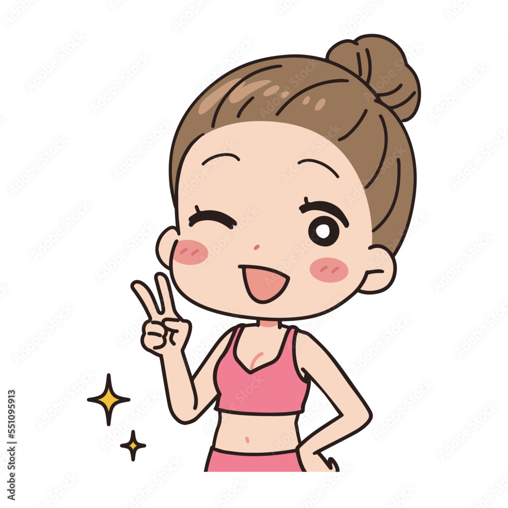 Illustration of a woman with a clean stomach. Illustration of a woman with a clean stomach.