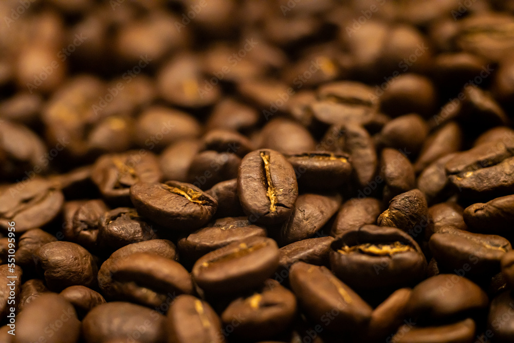 Naklejka premium Kawa, Ziarna kawy, wypalone ziarna kawy, najlepsza kawa, świeże ziarna 