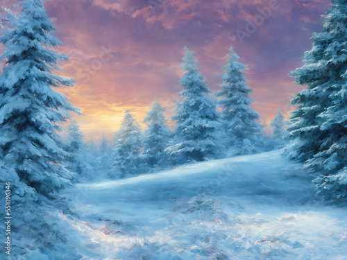 Winter Landscape, Dusk © corveau