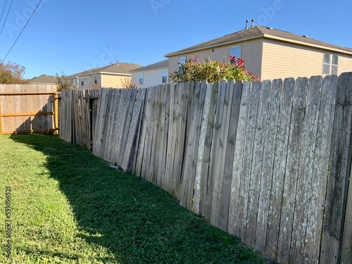 Old fence in house backyard