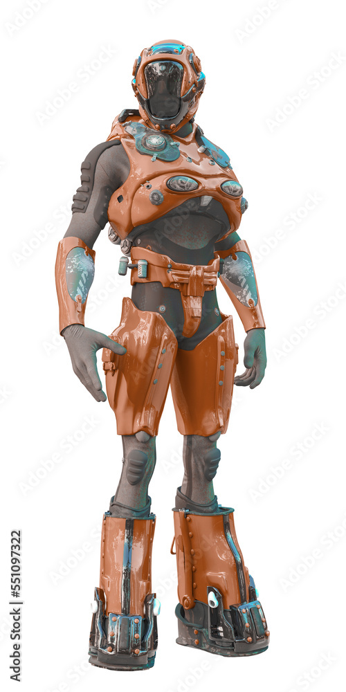 astronaut in green exo suit exploring arround astronaut in green exo suit exploring arround