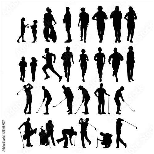 silhouette people on white background , Vector 