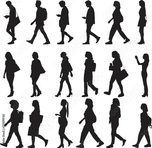 silhouette people on white background , Vector	