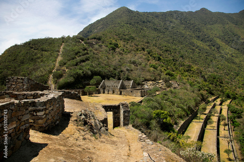 Ruins of Choquequirao, an Inca archaeological site in Peru, similar in structure and architecture to Machu Picchu. photo