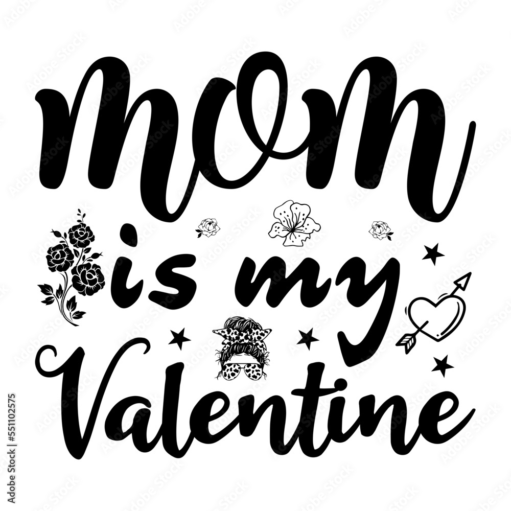 Fototapeta premium Valentines Day T-shirt Design With Vector And Elements