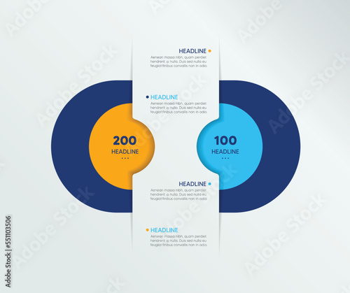 Infographic vector option banner with 2 steps. Color spheres, balls, bubbles. Infographic template.