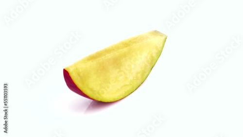 sliced mango isolated on white background