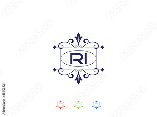 Initial Stylish RI ir Luxury Logo Letter Vector Template