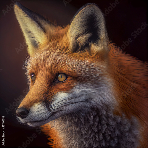 Portrait of a fox generative ai illustration