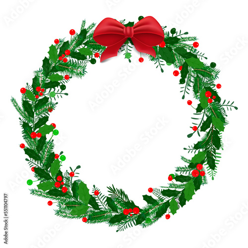 Christmas wreath vector design merry Christmas