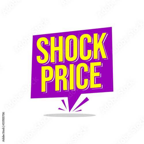 Shock price shopping offers icon label design vector
