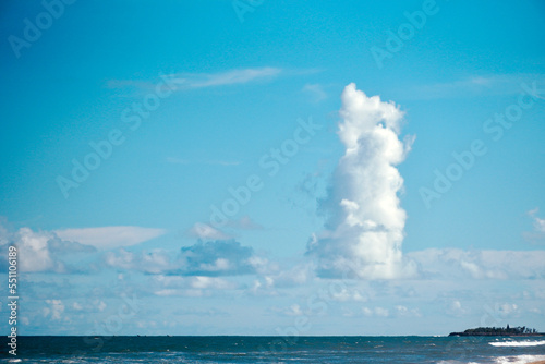 Clouds over the sea. Scenic view of beach. and clouds in Mahabalipuram, Tamilnadu, India. © Prabhakarans12