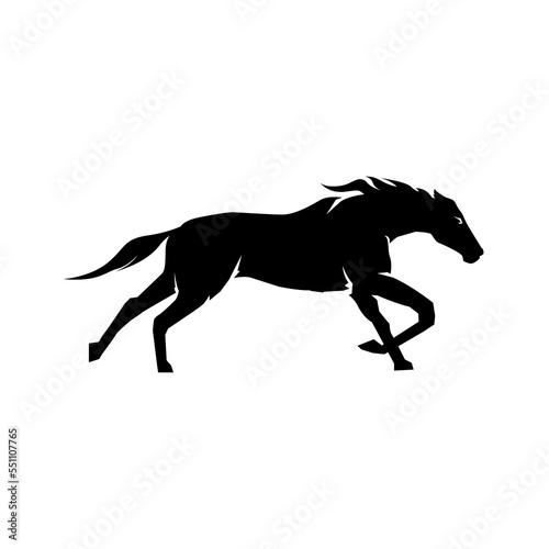horse running, horse silhouette vector logo Isolated on white background